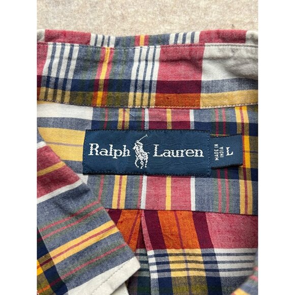 Ralph Lauren Plaid Long Sleeve Button Down Men's Shirt Large Classic  Casual Bus - Picture 5 of 8